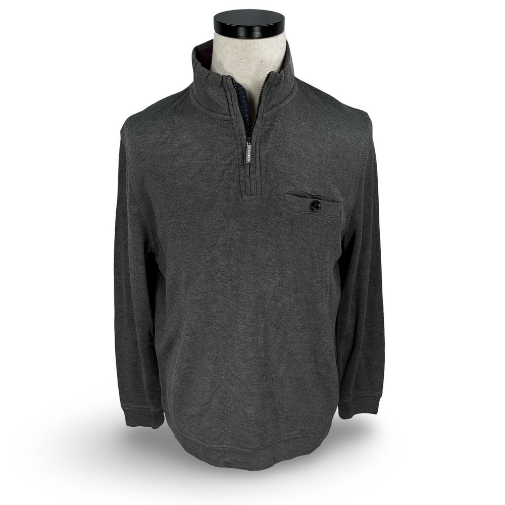 Ted Baker London Men's‎ Dark Gray Quarter Zip Pullover Sweater Size 5